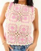 Ivory and Bubblegum Crochet Granny Square Tank Top Ivory and Bubblegum Crochet Granny Square Tank Top