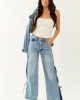 Saige Side Panel Tummy Control Wide Leg Jeans