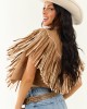 Brown Sugar Faux Suede Fringe Open Front Vest Brown Sugar Faux Suede Fringe Open Front Vest