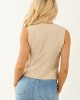 She+Sky Sand Button Down Sleeveless Vest