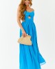 Azure Flowy Chiffon Front Twist Maxi Dress