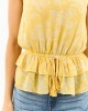 Canary Yellow Floral Swiss Dot Halter Neck Tank Top Canary Yellow Floral Swiss Dot Halter Neck Tank Top