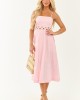 Carnation Rickrack Cutout Waist Cotton Midi Dress