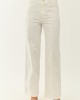 Off White High Waisted Straight Leg Denim Pants
