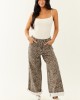 Saige Sepia Leopard Tummy Control Stretchy Wide Jeans