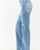 Risen Medium Wash Distressed Stretchy Wide Leg Jeans Risen Medium Wash Distressed Stretchy Wide Leg Jeans