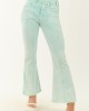 Saige Turquoise Tummy Control Stretchy Flare Jeans