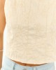 Lovelo Cream Raised Embroidery Cropped Tank Top