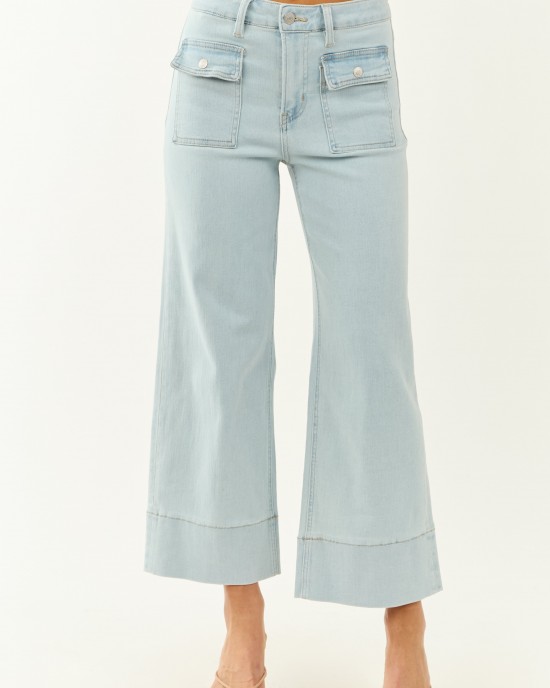 Mica Denim Light Wash Wide Leg Stretchy Jeans