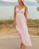 Carnation Floral Eyelet Sleeveless Cotton Maxi Dress
