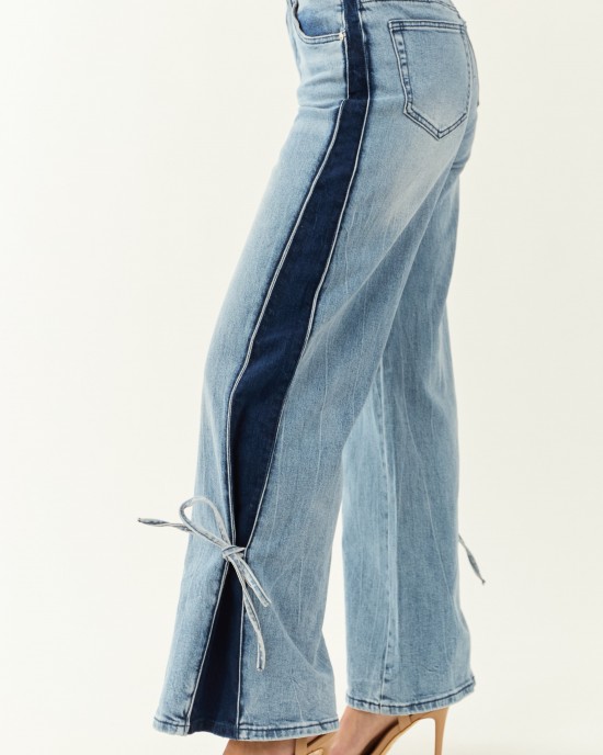 Saige Side Panel Tummy Control Wide Leg Jeans