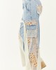 POL Medium Wash Patchwork Wide Leg Cargo Pants