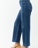 Dark Wash Stretchy Wide Leg Utility Jeans