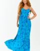 Cobalt Tropical Print Sleeveless Maxi Dress
