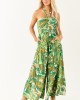 Kiwi Tropical Print Halter Front Tie Jumpsuit Kiwi Tropical Print Halter Front Tie Jumpsuit