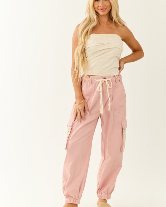 Almond Linen Blend Pleated Cropped Strapless Top Almond Linen Blend Pleated Cropped Strapless Top