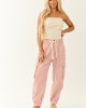 Almond Linen Blend Pleated Cropped Strapless Top Almond Linen Blend Pleated Cropped Strapless Top