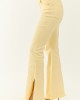 Risen Buttercream Side Slit Stretchy Flare Jeans