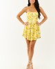 Sunshine Lemon Print Sleeveless Mini Dress