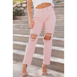 Mica Denim Cherry Blossom Stretchy Straight Jeans