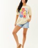 Almond Fruit Sticker Graphic Distressed Cotton Tee Almond Fruit Sticker Graphic Distressed Cotton Tee