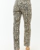 Cream Leopard Print Straight Leg High Rise Jeans