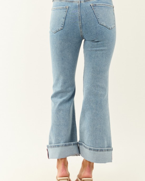 Saige Light Tummy Control Stretchy Flare Cuffed Jeans Saige Light Tummy Control Stretchy Flare Cuffed Jeans