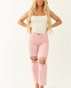 Mica Denim Cherry Blossom Stretchy Straight Jeans