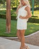 Lovelo Off White Embroidered Cotton Mini Dress
