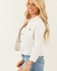 KanCan White Denim Peplum Jacket