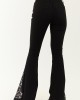 Black Lace Contrast Stretchy Flare Leg Jeans