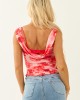 Blush Floral Print Cowl Neck Mesh Tank Top Blush Floral Print Cowl Neck Mesh Tank Top