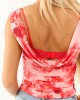 Blush Floral Print Cowl Neck Mesh Tank Top Blush Floral Print Cowl Neck Mesh Tank Top