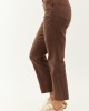 Coffee Cropped High Rise Stretchy Straight Jeans