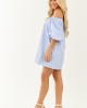 Cornflower Off the Shoulder Cotton Mini Dress