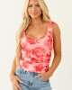 Blush Floral Print Cowl Neck Mesh Tank Top Blush Floral Print Cowl Neck Mesh Tank Top
