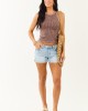 Mocha Ribbed Stretchy Knit Washed Tank Top Mocha Ribbed Stretchy Knit Washed Tank Top