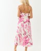 Entro Cream Floral Buttoned Sleeveless Maxi Dress