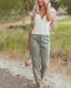 Mica Denim Faded Juniper Cropped Jogger Jeans