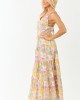 Blush Floral Print Sleeveless Cotton Maxi Dress