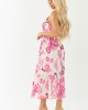 Entro Cream Floral Buttoned Sleeveless Maxi Dress