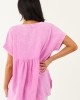 Orchid Washed Double Gauze Cotton Short Sleeve Top Orchid Washed Double Gauze Cotton Short Sleeve Top