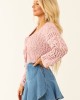 Dusty Blush Open Knit Two Tie Long Sleeve Cardigan