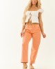 Risen Melon High Rise Cuffed Stretchy Barrel Jeans