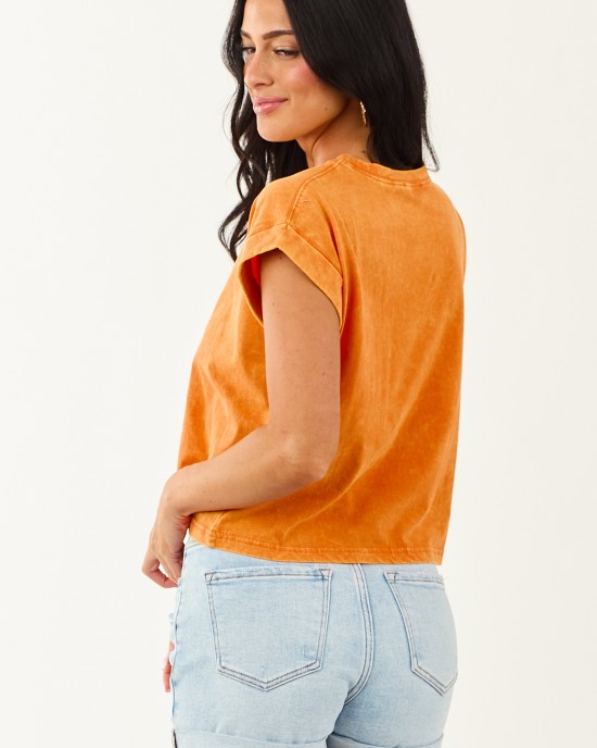 Sunset Soft Washed Cotton Short Sleeve Top
