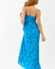 Cobalt Tropical Print Sleeveless Maxi Dress