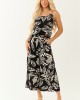 Black Leaf Print Cami Top and Wide Leg Pant Set Black Leaf Print Cami Top and Wide Leg Pant Set