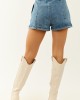 Saige Medium Wash High Rise Stretchy Denim Shorts Saige Medium Wash High Rise Stretchy Denim Shorts