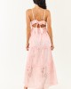 Carnation Floral Eyelet Sleeveless Cotton Maxi Dress