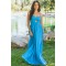 Azure Flowy Chiffon Front Twist Maxi Dress